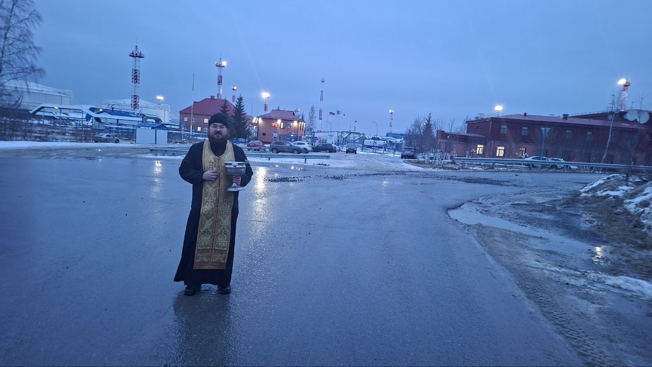 Освящение дорог в поселке Сентябрьский